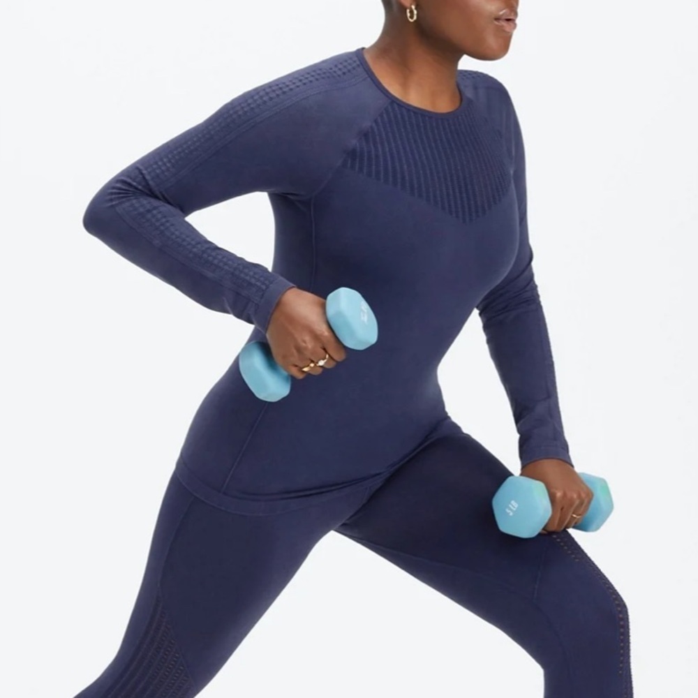 NWT Fabletics Sync Seamless Long Sleeve Top | Size S | Navy Blue - Picture 8 of 8
